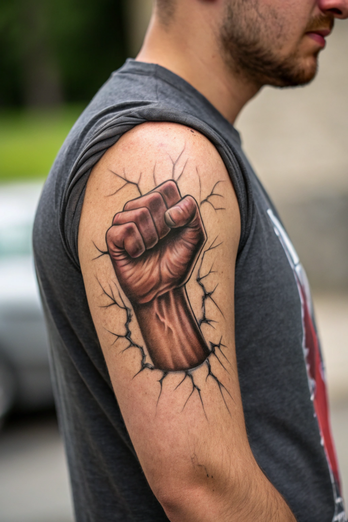 Micro-Realism Tattoos: A Surreal Hand Reaching Through a Rip in the Skin