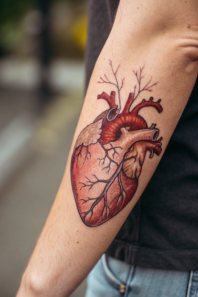 Micro-Realism Tattoos: A Hand Holding a Tiny, Beating Heart