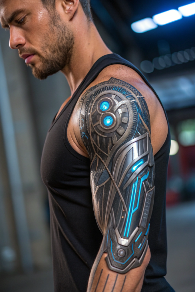 Biomechanical Tattoo: Augmented Arm with Retractable Blades