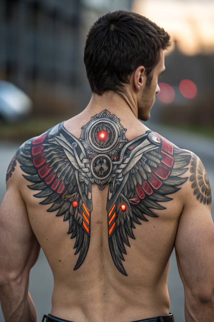 Biomechanical Tattoo: Biomechanical Wings with Jet Propulsion