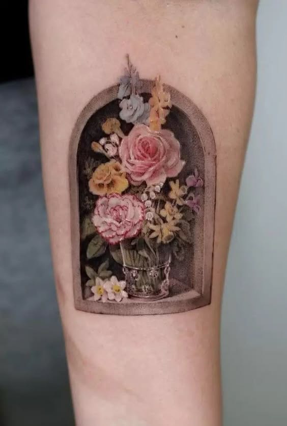 discover 24 Stunning Flower Bouquet Tattoo Ideas: Delicate,Colorful,and Minimalist Designs