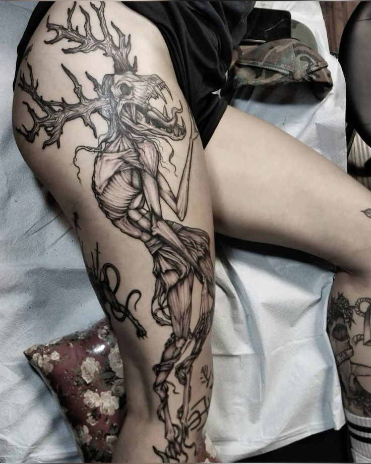 25 Scary Tattoo Ideas for Men and Women: Perfect Dark art Sleeve and Arm Tattoo Ideas