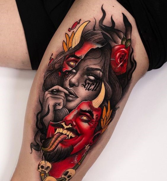 25 Scary Tattoo Ideas for Men and Women: perfect Dark Art Sleeve and Arm Tattoo Ideas