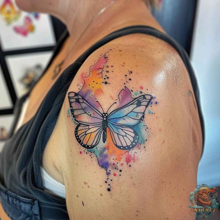 Explore 25 unique Watercolor Butterfly Tattoo Ideas for 2025: stunning Designs for Women – Arm, Back, and hand Styles