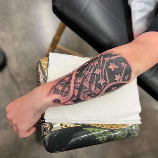 American Flag Forearm Tattoo 2