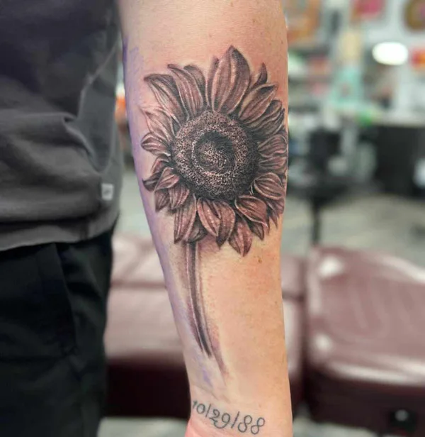 Black Sunflower Tattoo