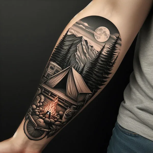 Camping tattoo meaning
