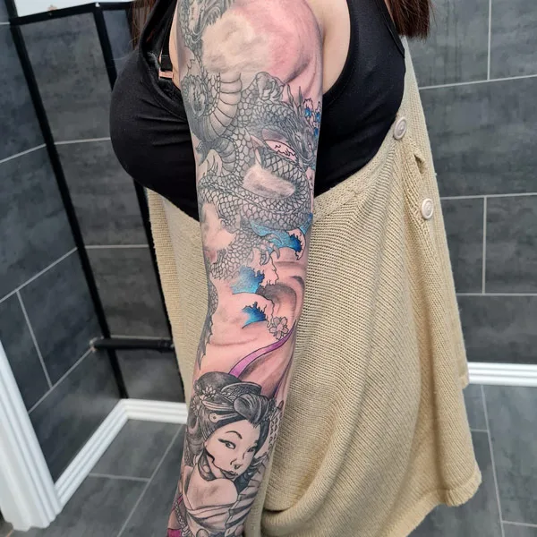 Chinese Dragon Sleeve Tattoo 2