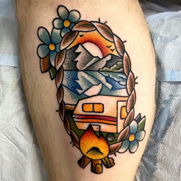 Cute Camping Tattoo