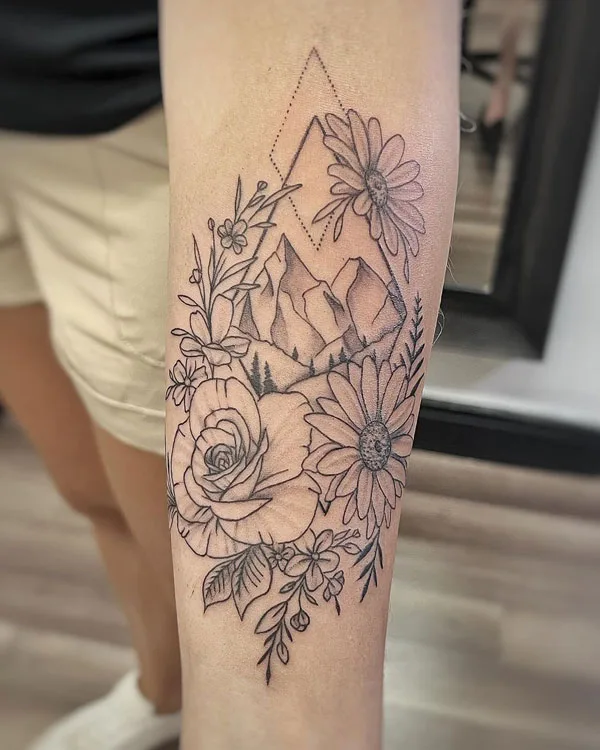 Geometric Mountain Tattoo 1