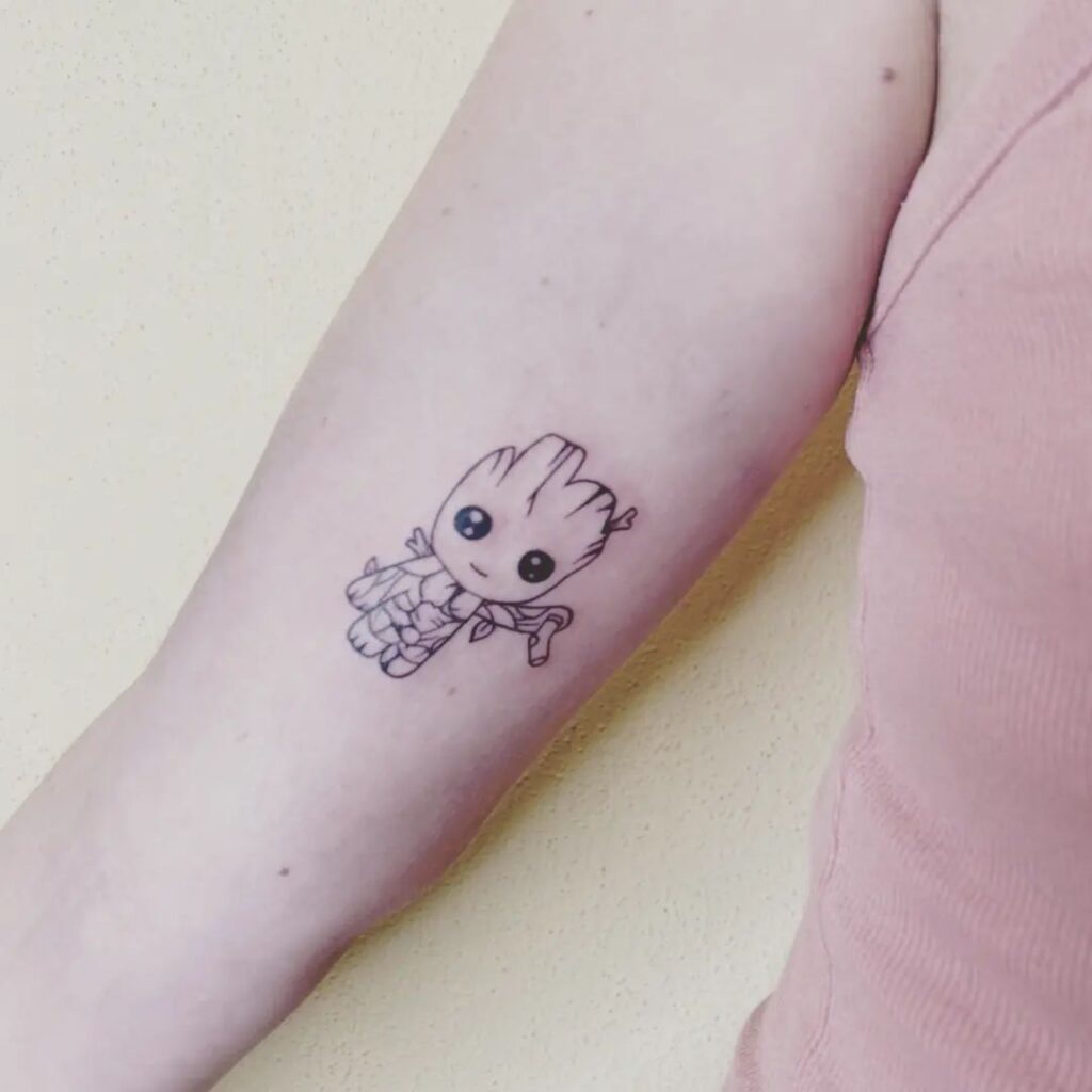 Groot tattoo design for hand with meaning 