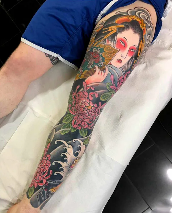 Japanese Leg Sleeve Tattoo 1