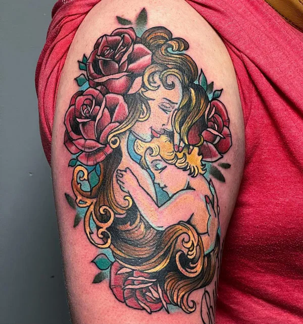 Mother Son Traditional Tattoo 1