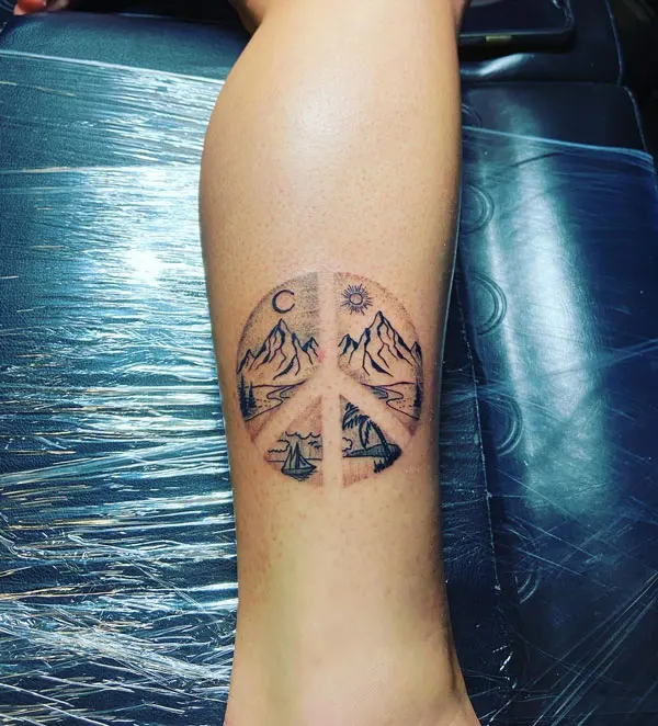 Mountain Scene Tattoo 2