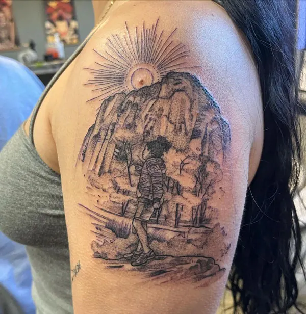 Mountain Shoulder Tattoo 1