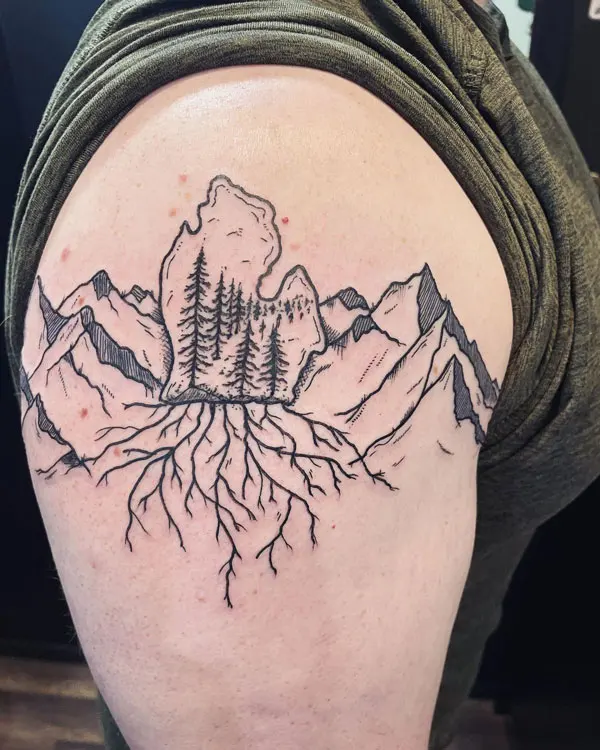 Mountain Shoulder Tattoo 2