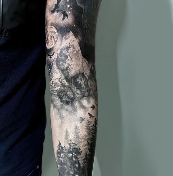 Mountain Sleeve Tattoo 2