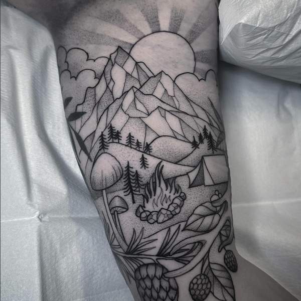 Nature Camping Tattoo