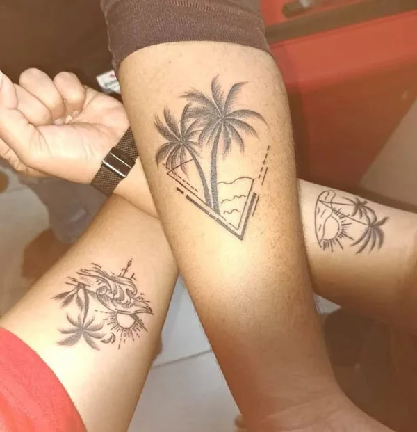 Palm Tree Sibling Tattoo 1