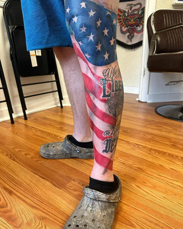 Patriotic Leg Tattoo 2