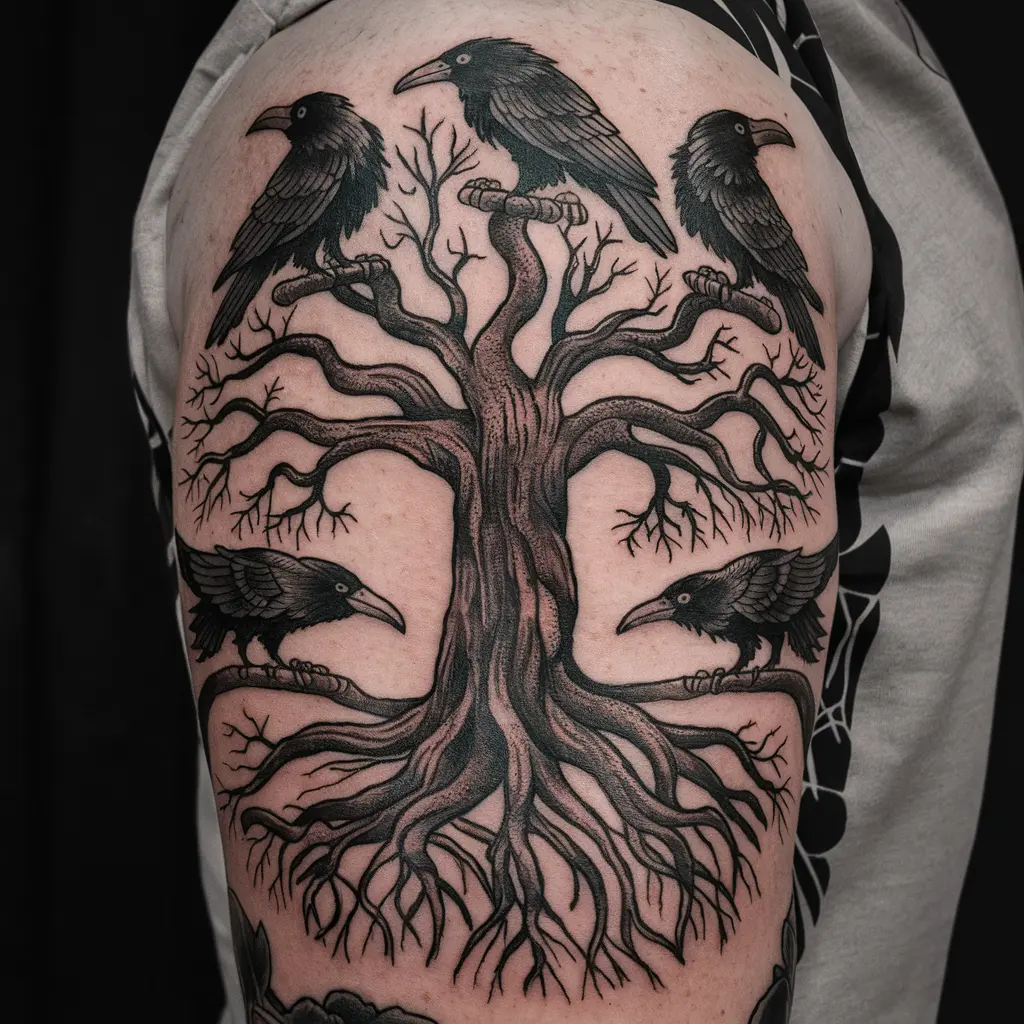 50 Bold Odin's Ravens Tattoo Ideas That Tell Your Story