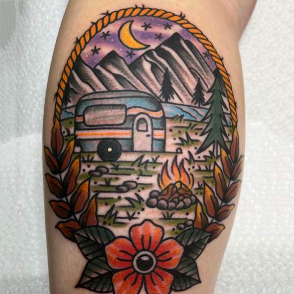 Planet Camping Tattoo