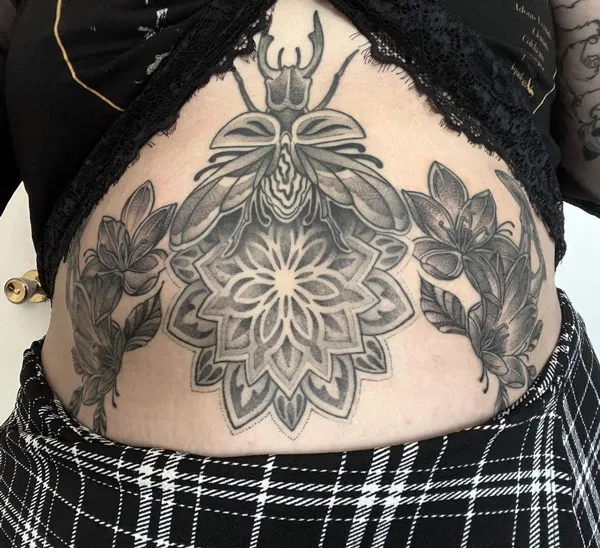 Plus Size Stomach Tattoo 2