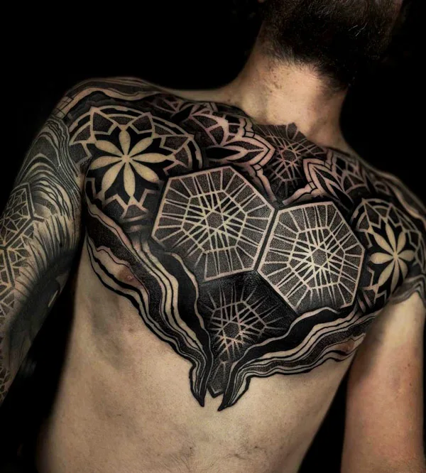 Sacred Geometry Chest Tattoo 1
