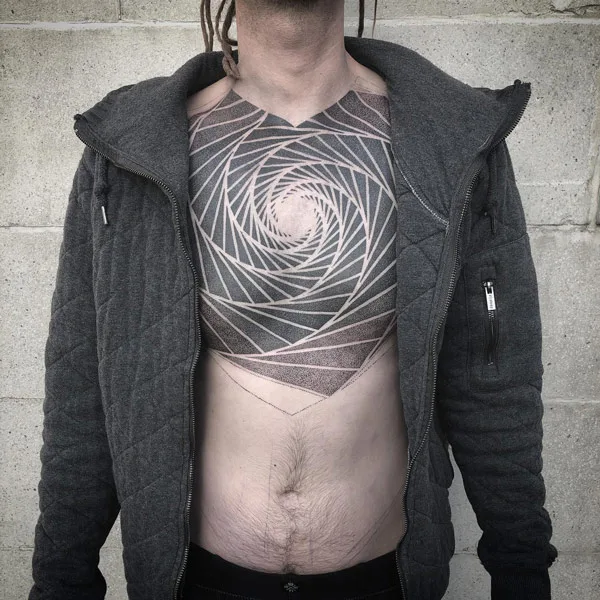 Sacred Geometry Chest Tattoo 2