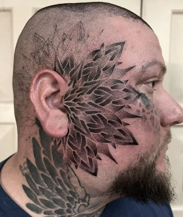 Sacred Geometry Face Tattoo