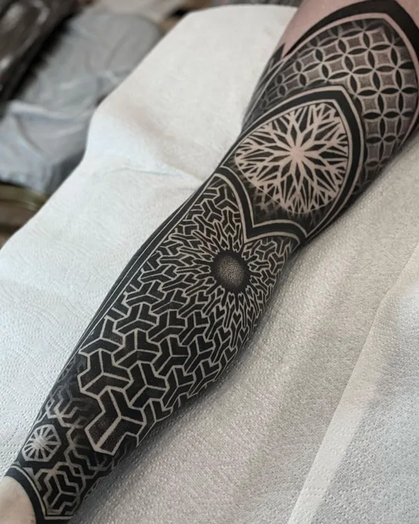 Sacred Geometry Leg Tattoo