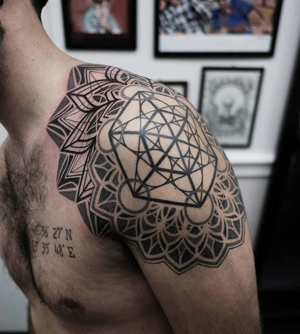 Sacred Geometry Shoulder Tattoo