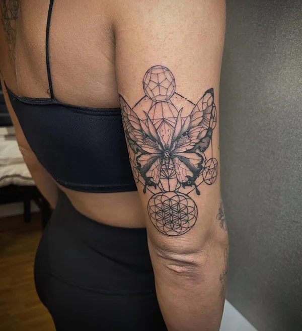 Sacred Geometry and Butterfly Tattoo 1
