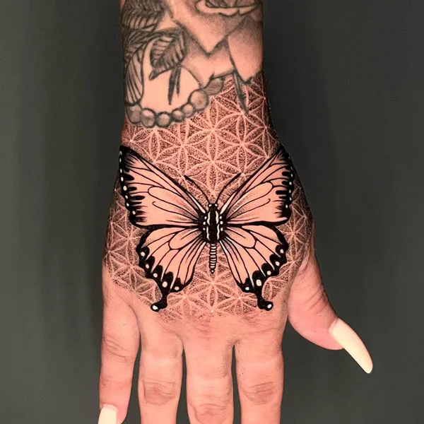 Sacred Geometry and Butterfly Tattoo 2