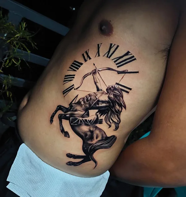 Sagittarius Rib Tattoo