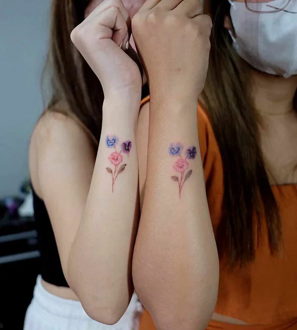Sibling Floral Tattoo 2