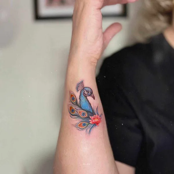Small Peacock Tattoo