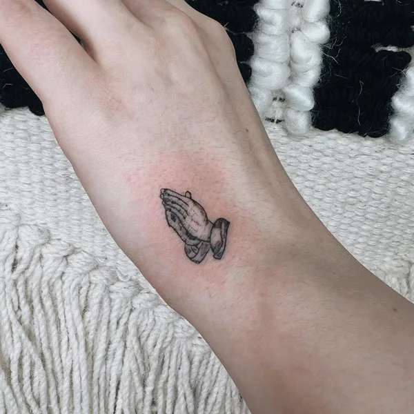 Small Praying Hands Tattoo 1