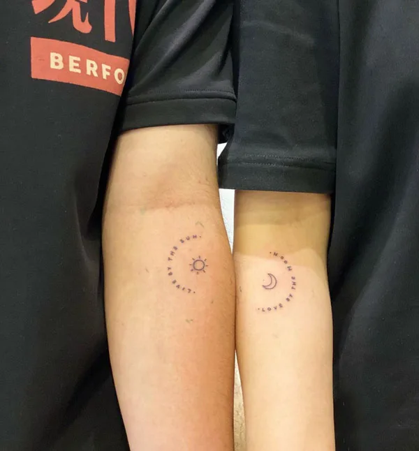 Sun and Moon Couple Tattoo 1