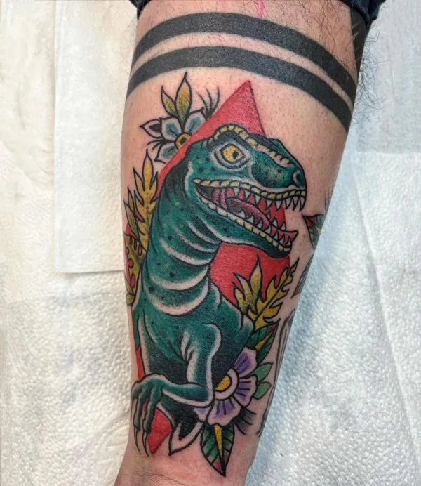 Traditional Dinosaur Tattoo 2
