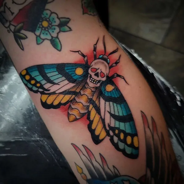 Traditional Moth Tattoo 1