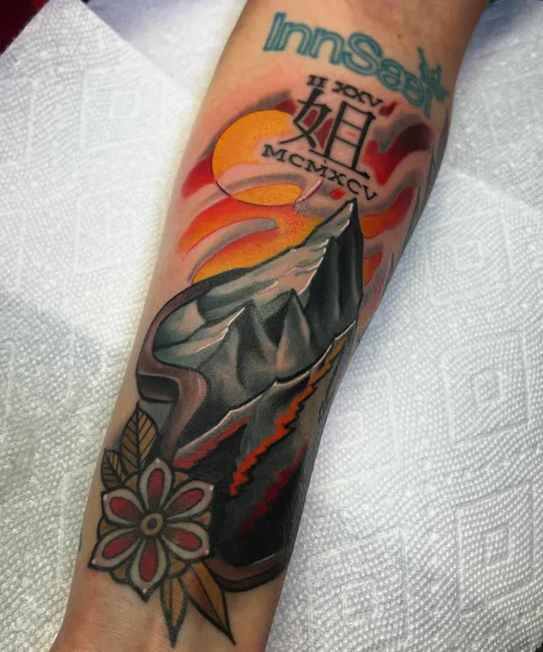 Traditional Mountain Tattoo 1