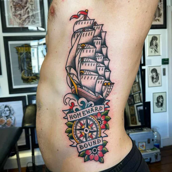 Traditional Rib Tattoo 1