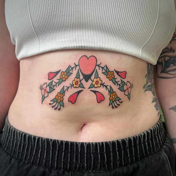 Traditional Stomach Tattoo 2