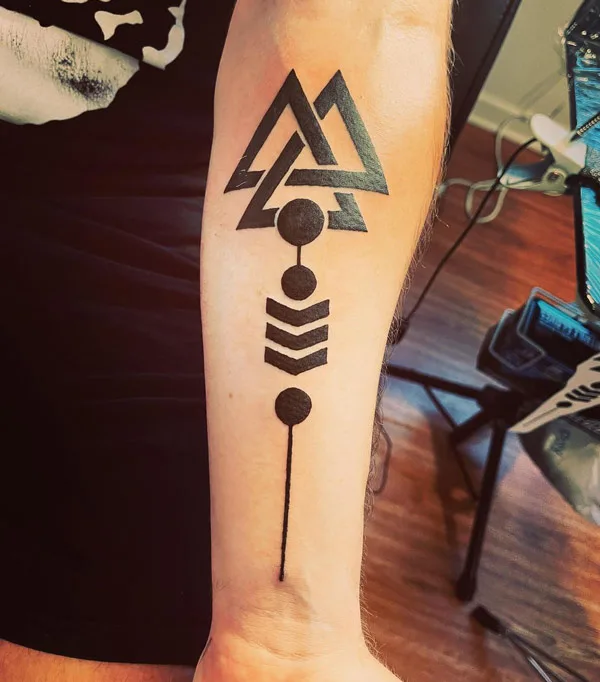 Valknut Forearm Tattoo 2