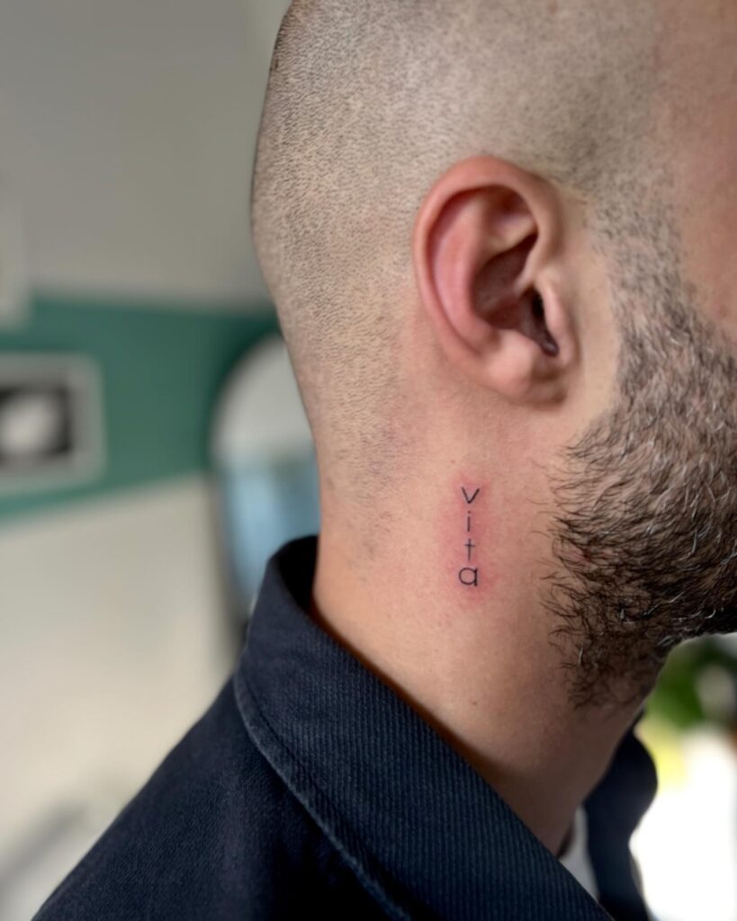 Vita Tattoo Behind Ear Meaning Minimalist Style 