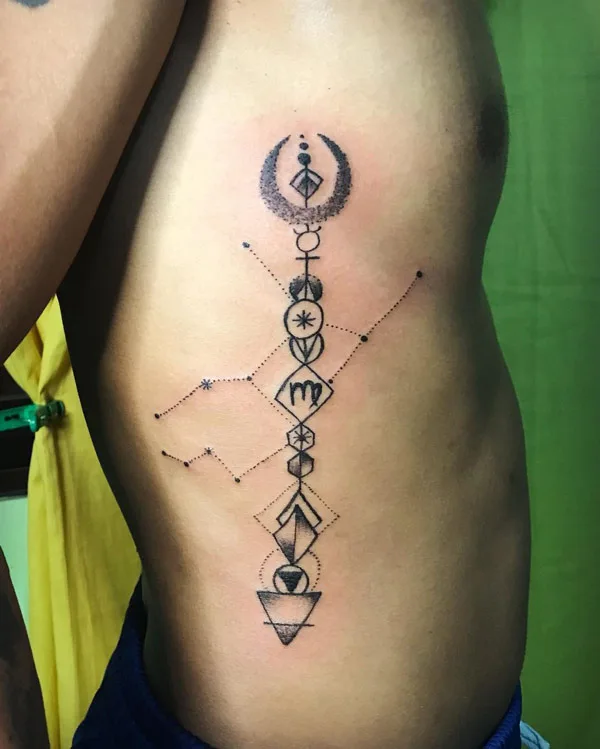 Zodiac Rib Tattoo