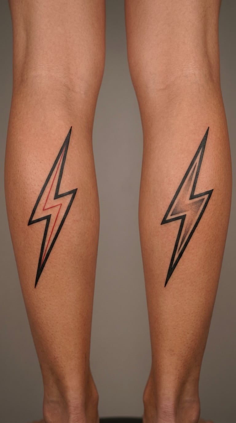 Complementary Lightning Bolts on the Legs