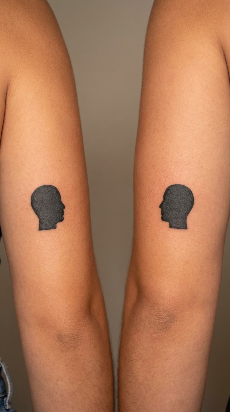 Matching Portrait Silhouettes on the Upper Arms