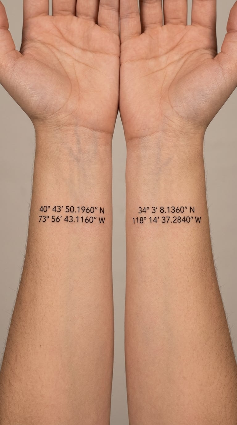 Matching Coordinate Numbers on the Forearms